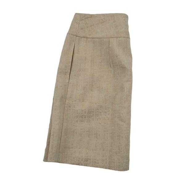 Merona Skirt Women's Size 10 Metallic Gold Back Zipper A-Line Mini Peated Pencil - Picture 7 of 8